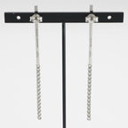Celine Earrings Earring Silver Bijou Bar Rhinestone — view 9