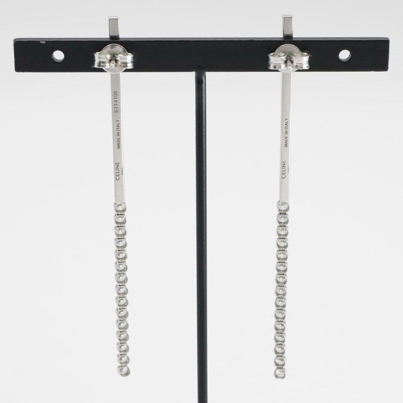Celine Earrings Earring Silver Bijou Bar Rhinestone — view 9