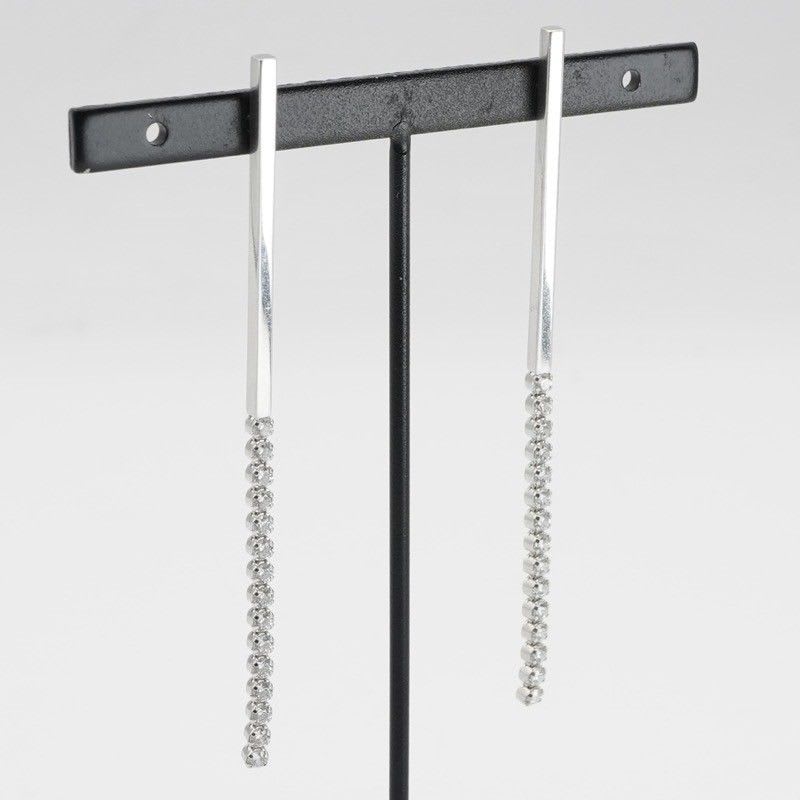 Celine Earrings Earring Silver Bijou Bar Rhinestone — view 8