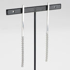 Celine Earrings Earring Silver Bijou Bar Rhinestone — view 8