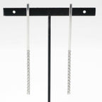 Celine Earrings Earring Silver Bijou Bar Rhinestone — view 7
