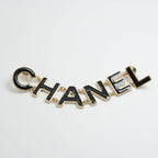 Chanel Brooch Corsage Gold Black Pin Logo — view 3