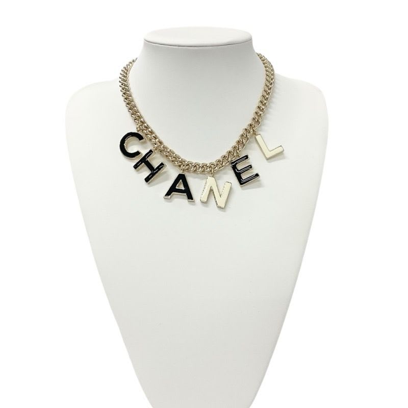 Chanel Choker Gold Black White Logo Coco Mark — view 7