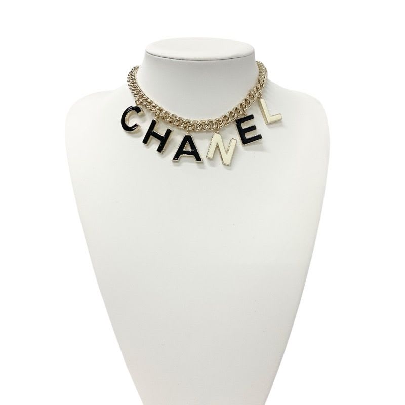 Chanel Choker Gold Black White Logo Coco Mark — view 8