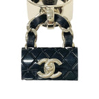 Chanel Ring Gold Black Quilted Bag Charm — view 4