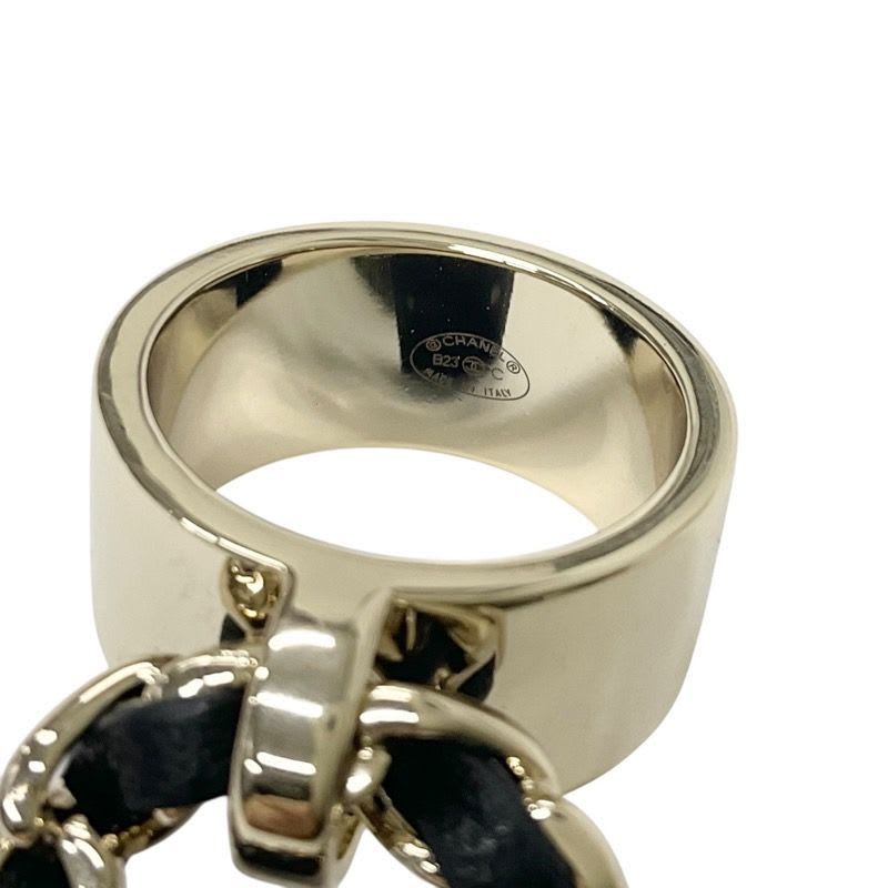 Chanel Ring Gold Black Quilted Bag Charm — view 5