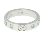 Gucci GG Icon Slim 5 P Diamond Ring 18K White Gold 750 9 — view 4