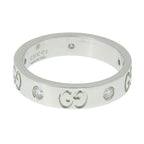 Gucci GG Icon Slim 5 P Diamond Ring 18K White Gold 750 9 — view 5