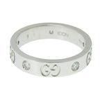Gucci GG Icon Slim 5 P Diamond Ring 18K White Gold 750 9 — view 6