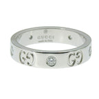 Gucci GG Icon Slim 5 P Diamond Ring 18K White Gold 750 9 — view 3