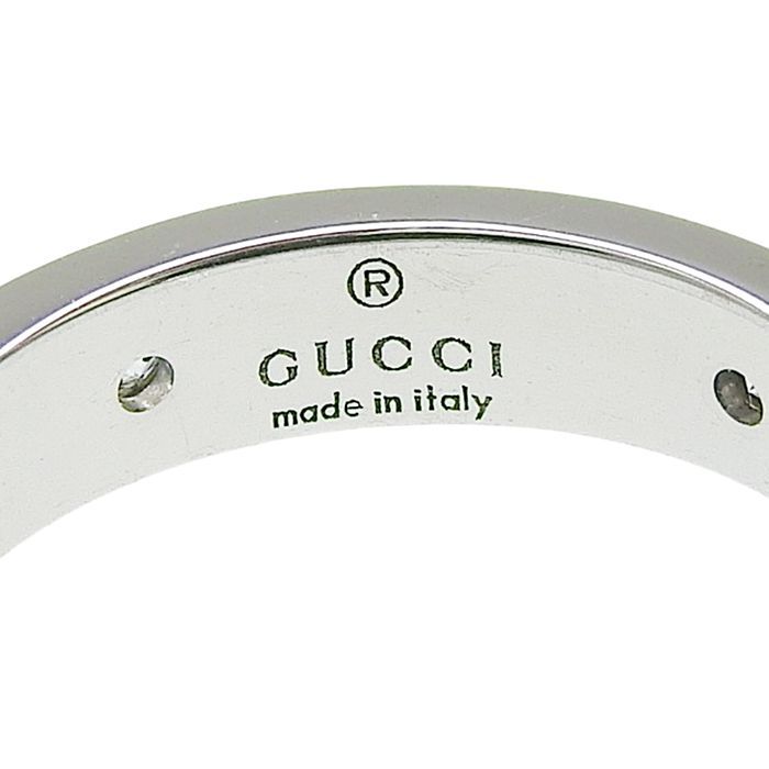 Gucci GG Icon Slim 5 P Diamond Ring 18K White Gold 750 9 — view 8