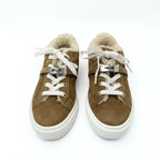 Hermes Day Sneakers Shoes Suede Mouton Brown Silver Kelly Hardware — view 2