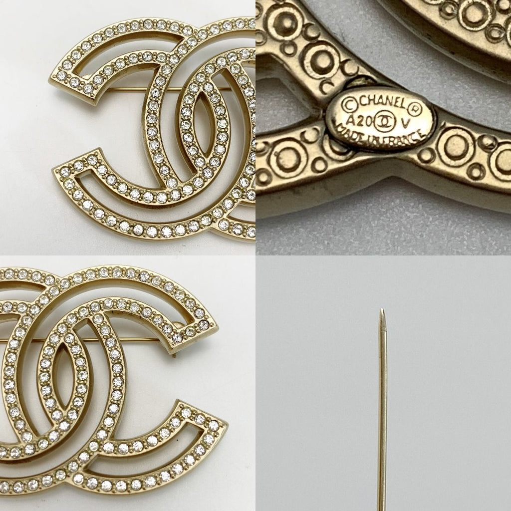 Chanel Coco Mark Brooch A20 V Gold Rhinestone — view 5