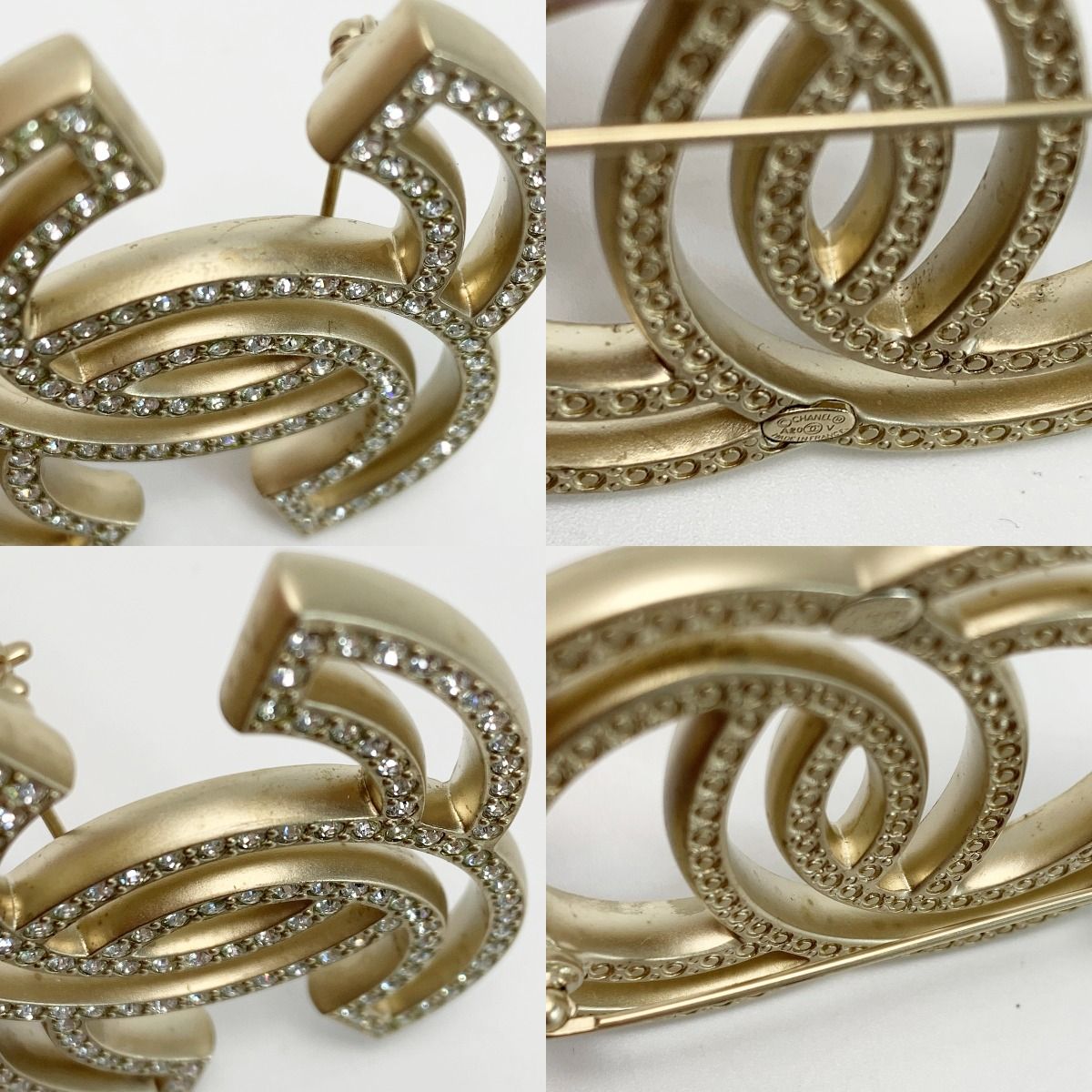 Chanel Coco Mark Brooch A20 V Gold Rhinestone — view 6