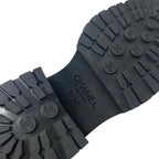 Chanel Boots Short Shoes Patent White Black Coco Mark Side Gore — view 8