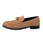 Hermes D'esting Loafers Leather Shoes Suede Pink Gold Kelly Hardware Moccasin — view 3
