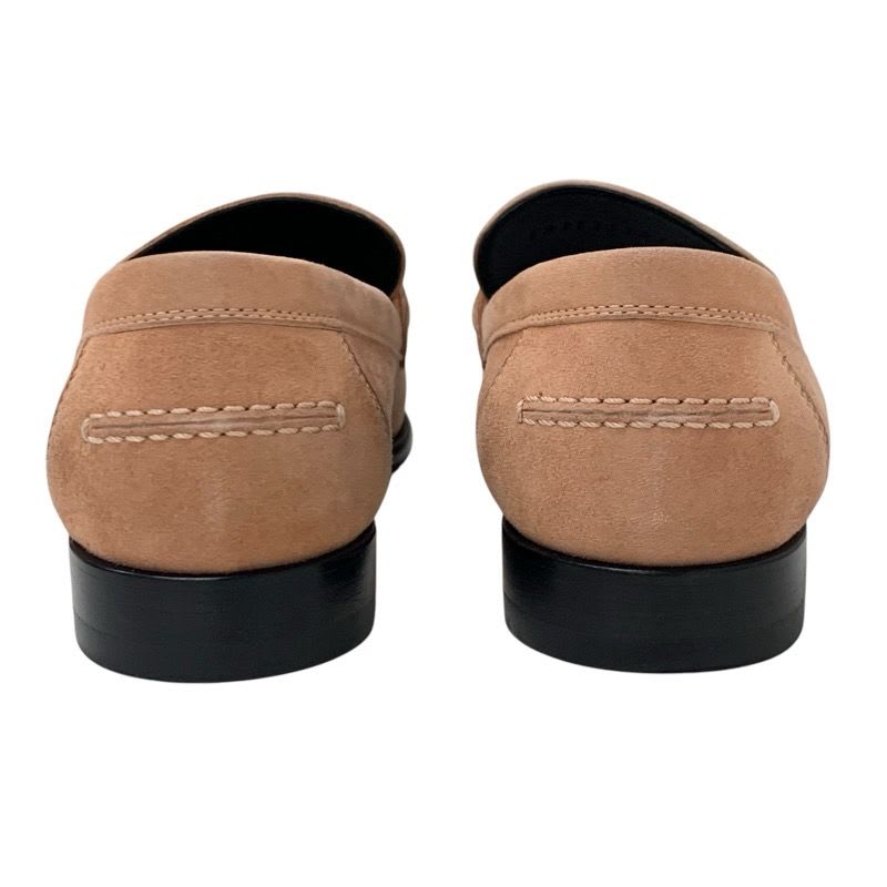 Hermes D'esting Loafers Leather Shoes Suede Pink Gold Kelly Hardware Moccasin — view 5