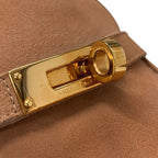 Hermes D'esting Loafers Leather Shoes Suede Pink Gold Kelly Hardware Moccasin — view 9
