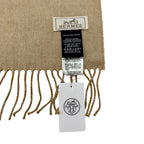 Hermes Cheval Outlet Scarf Cashmere Camel Beige Shawl Logo — view 7