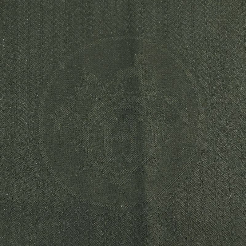 Hermes Jacquard Logo Fringe Large Shawl Scarf Black — view 3