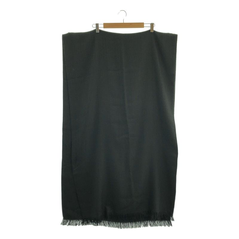 Hermes Jacquard Logo Fringe Large Shawl Scarf Black — view 4