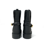 Christian Dior Empreinte Boots Short Shoes Leather Black Gold Belt Logo — view 5