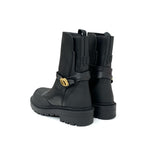 Christian Dior Empreinte Boots Short Shoes Leather Black Gold Belt Logo — view 4
