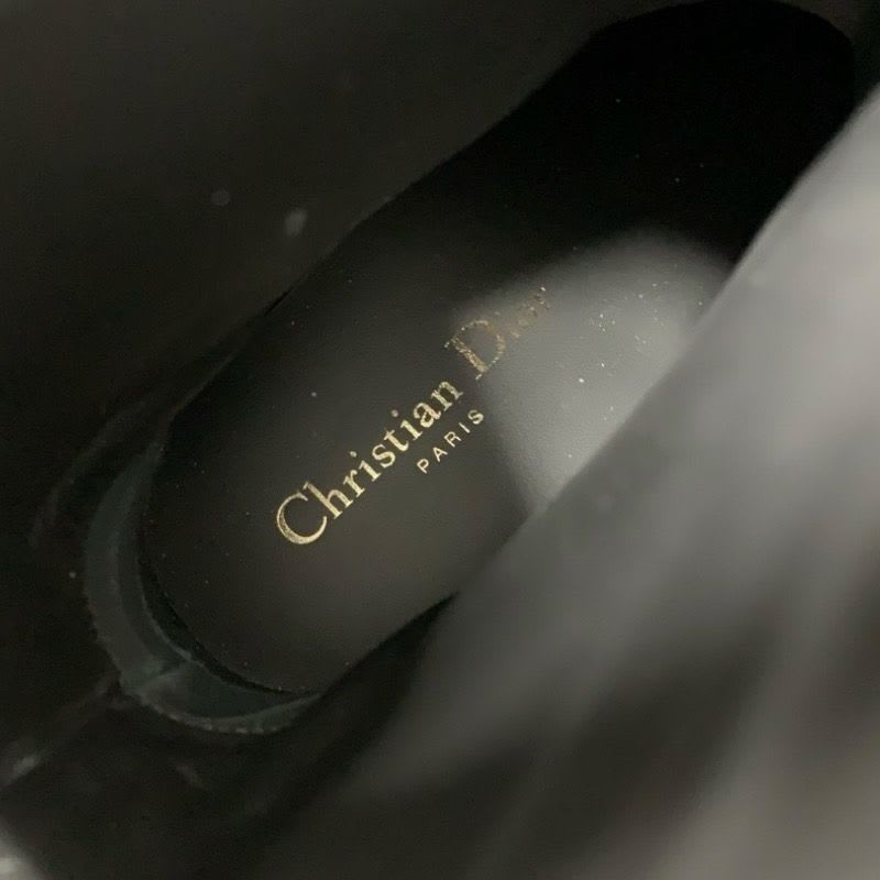 Christian Dior Empreinte Boots Short Shoes Leather Black Gold Belt Logo — view 7