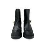 Christian Dior Empreinte Boots Short Shoes Leather Black Gold Belt Logo — view 2