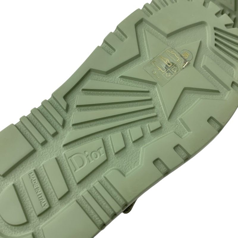 Christian Dioract Sandals Shoes Leather Green Logo Flat — view 8