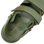 Christian Dioract Sandals Shoes Leather Green Logo Flat — view 7