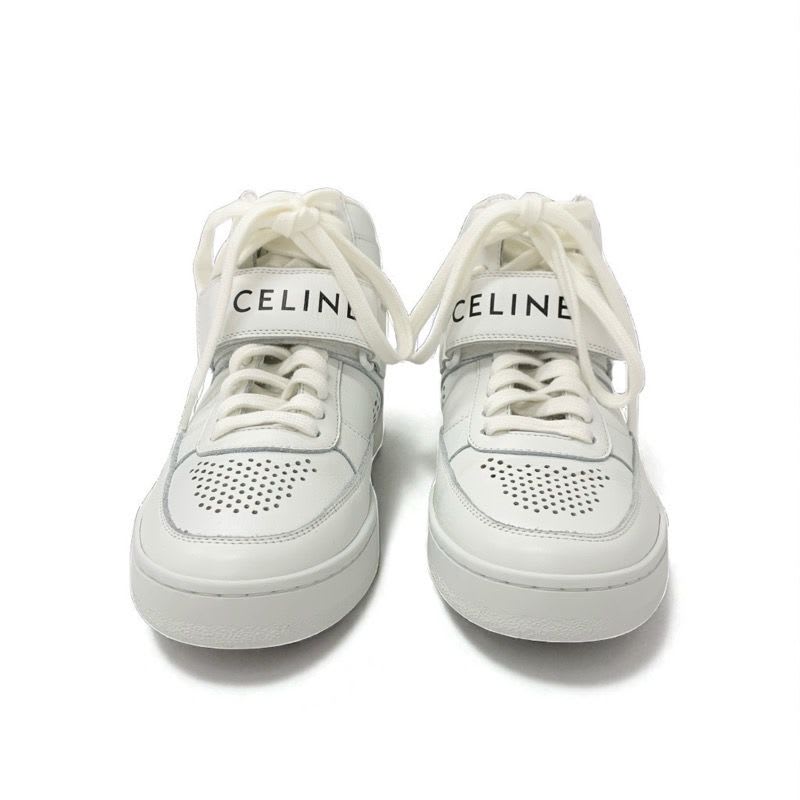 Celine Ct-03 Sneakers Shoes Leather White High Cut Logo Velcro — view 2