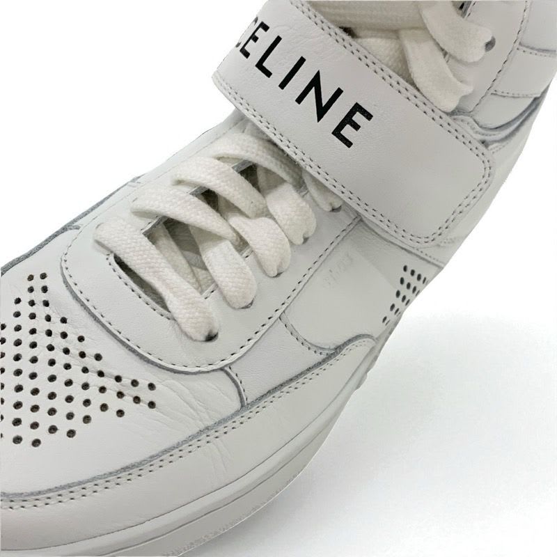 Celine Ct-03 Sneakers Shoes Leather White High Cut Logo Velcro — view 9