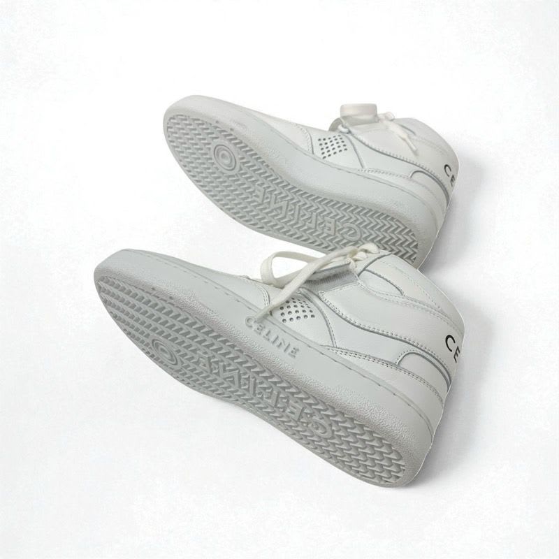 Celine Ct-03 Sneakers Shoes Leather White High Cut Logo Velcro — view 6