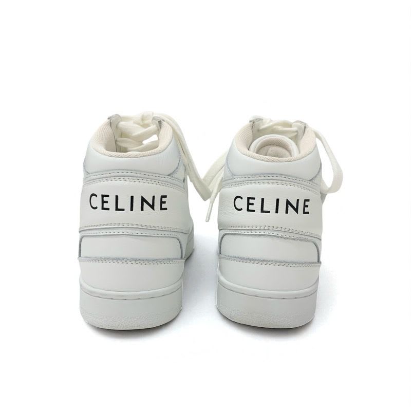 Celine Ct-03 Sneakers Shoes Leather White High Cut Logo Velcro — view 5