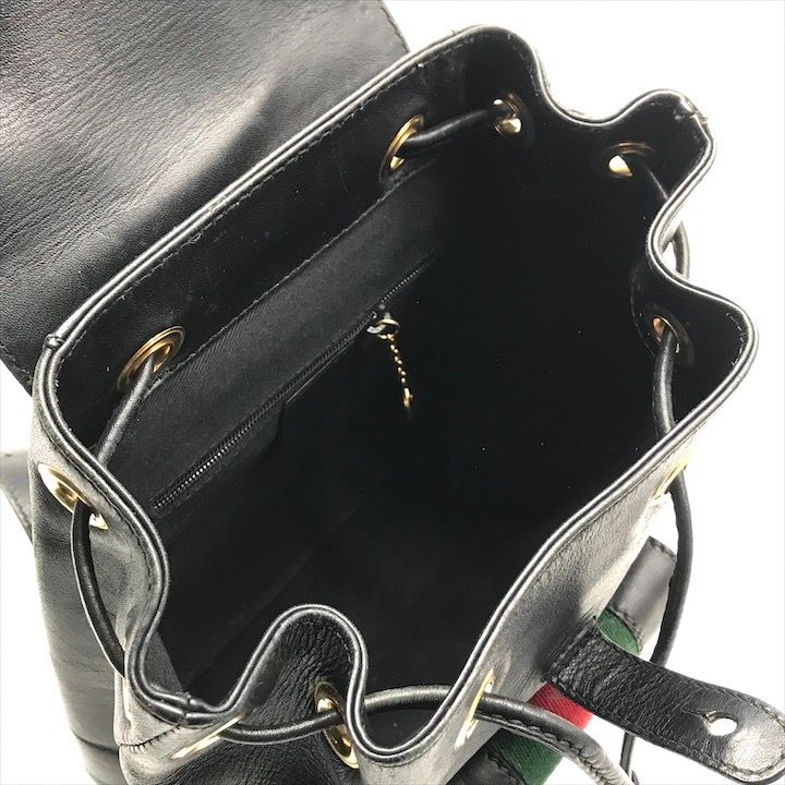 Gucci Bamboo Leather Sherry Backpack Black — view 8