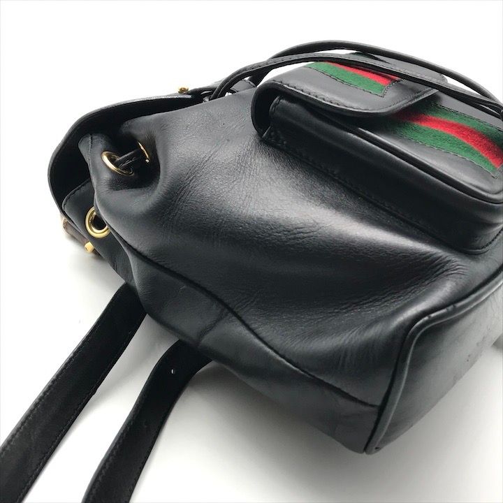 Gucci Bamboo Leather Sherry Backpack Black — view 5