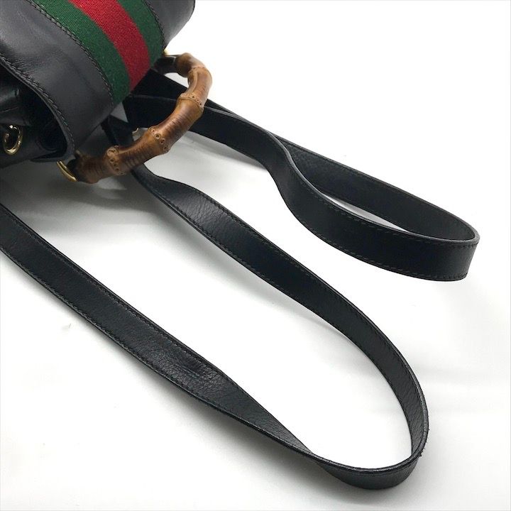 Gucci Bamboo Leather Sherry Backpack Black — view 7