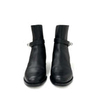 Hermes Frenchie Boots Short Shoes Leather Black Silver Kelly Hardware — view 2