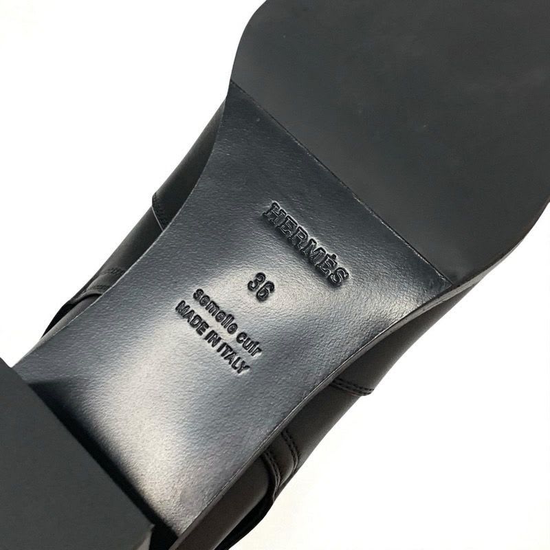 Hermes Frenchie Boots Short Shoes Leather Black Silver Kelly Hardware — view 8
