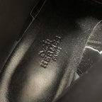 Hermes Frenchie Boots Short Shoes Leather Black Silver Kelly Hardware — view 7
