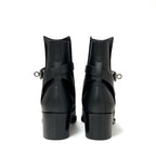 Hermes Frenchie Boots Short Shoes Leather Black Silver Kelly Hardware — view 5