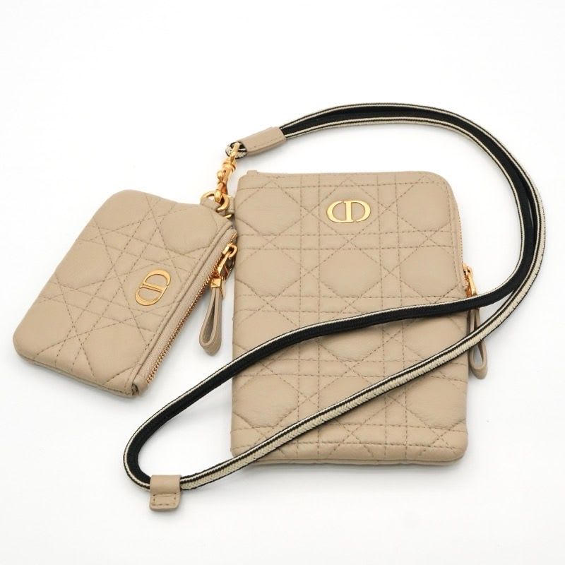 Christian Dior Mobile Smartphone Accessories Beige Gold Black Lady Cannage — view 3