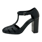 Hermes Idealista Sandals Shoes Leather Black Strap Mosaic Motif — view 3
