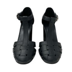Hermes Idealista Sandals Shoes Leather Black Strap Mosaic Motif — view 2
