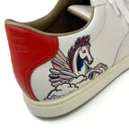Hermes Quicker Sneakers Shoes Leather White Red Blue Pegase Pegasus — view 9