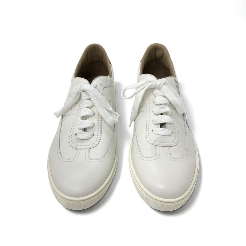 Hermes Quicker Sneakers Shoes Leather White Red Blue Pegase Pegasus — view 2