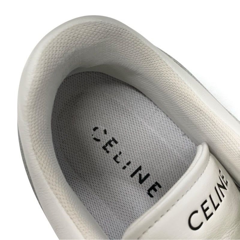 Celine Sneakers Shoes Leather White Blue Logo — view 7