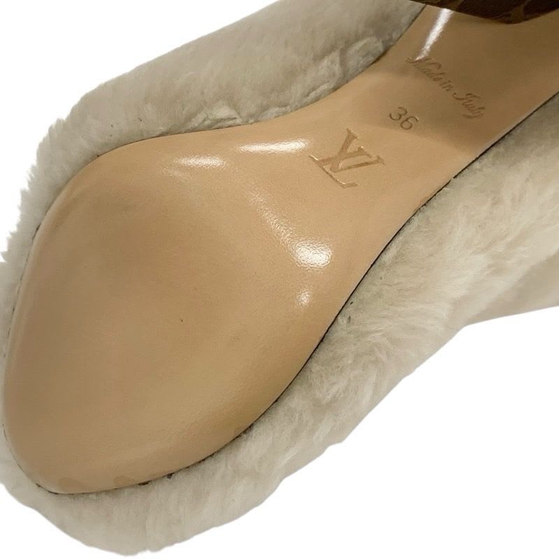 Louis Vuitton Silhouette Line Monogram Boots Short Shoes Fur Leather — view 9