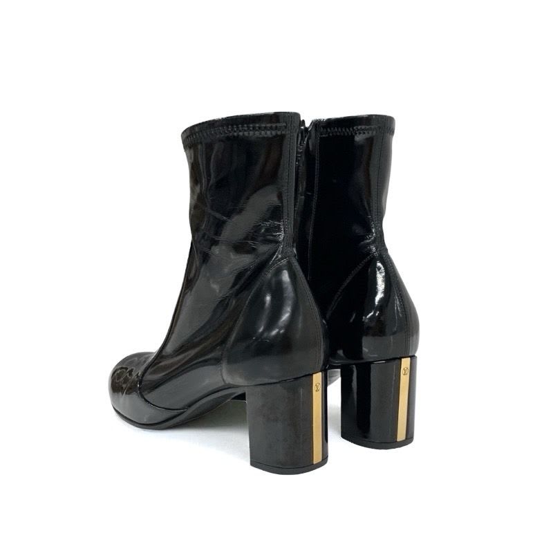Louis Vuitton Boots Short Shoes Patent Black — view 4